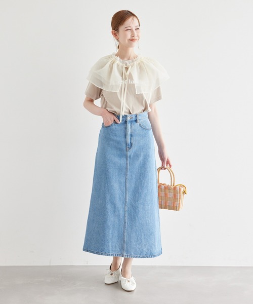 ROPE' PICNIC(ロペピクニック)の「マルチウェイチュールケープ(マフラー・レディース・オフホワイト/ブラック・38)」の14枚目の写真