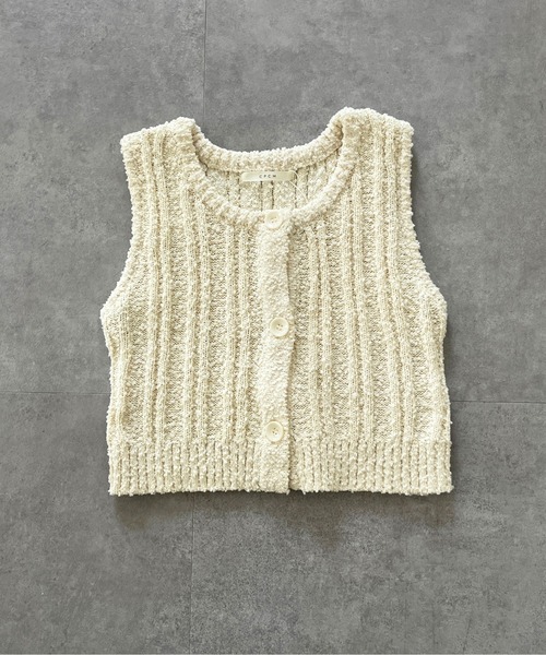 CPCM（シーピーシーエム）の「スラブヤーンコンパクトニットベスト（ニット/セーター・レディース・ブラック/ブルー/アイボリー/オレンジ・FREE）」の13枚目の写真