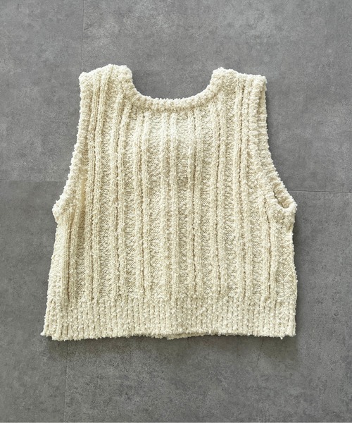 CPCM（シーピーシーエム）の「スラブヤーンコンパクトニットベスト（ニット/セーター・レディース・ブラック/ブルー/アイボリー/オレンジ・FREE）」の14枚目の写真