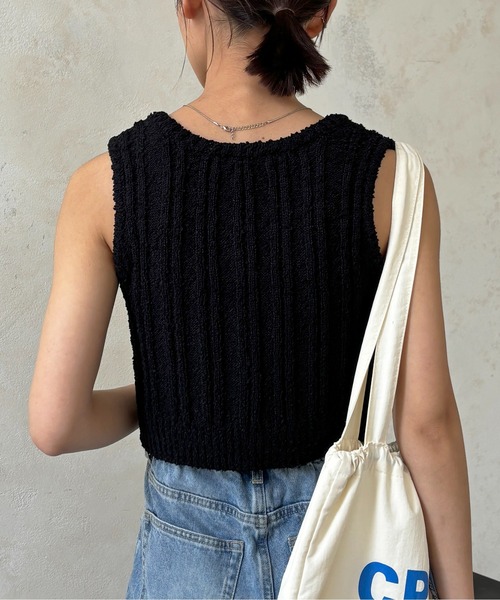 CPCM（シーピーシーエム）の「スラブヤーンコンパクトニットベスト（ニット/セーター・レディース・ブラック/ブルー/アイボリー/オレンジ・FREE）」の18枚目の写真