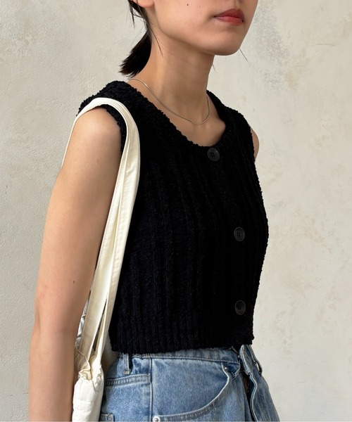 CPCM（シーピーシーエム）の「スラブヤーンコンパクトニットベスト（ニット/セーター・レディース・ブラック/ブルー/アイボリー/オレンジ・FREE）」の20枚目の写真