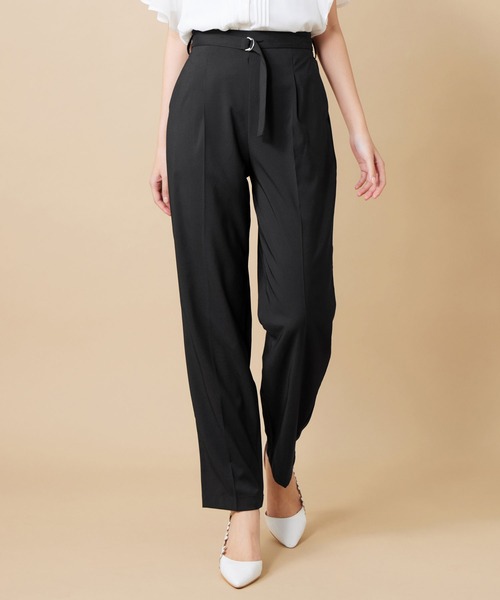 alotta(アロッタ)の「共布ベルト付ハイウエストテーパードパンツ(その他パンツ・レディース・ブラック/ライトグリーン/アイボリー・LARGE/MEDIUM/X-LARGE/XX-LARGE)」の1枚目の写真