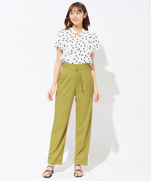 alotta(アロッタ)の「共布ベルト付ハイウエストテーパードパンツ(その他パンツ・レディース・ブラック/ライトグリーン/アイボリー・LARGE/MEDIUM/X-LARGE/XX-LARGE)」の7枚目の写真