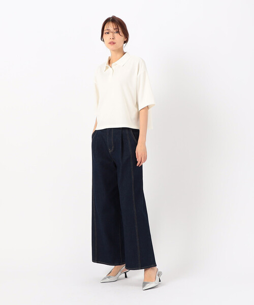 COMME CA ISM(コムサイズム)の「【サスティナブル】 AQUAROBE ポロシャツ(ポロシャツ・レディース・ホワイト/ネイビー/ブルー・FREE)」の5枚目の写真