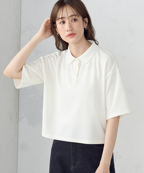COMME CA ISM(コムサイズム)の「【サスティナブル】 AQUAROBE ポロシャツ(ポロシャツ・レディース・ホワイト/ネイビー/ブルー・FREE)」の6枚目の写真