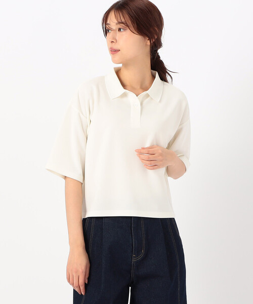 COMME CA ISM(コムサイズム)の「【サスティナブル】 AQUAROBE ポロシャツ(ポロシャツ・レディース・ホワイト/ネイビー/ブルー・FREE)」の7枚目の写真
