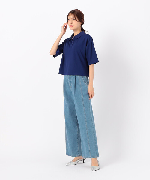 COMME CA ISM(コムサイズム)の「【サスティナブル】 AQUAROBE ポロシャツ(ポロシャツ・レディース・ホワイト/ネイビー/ブルー・FREE)」の11枚目の写真