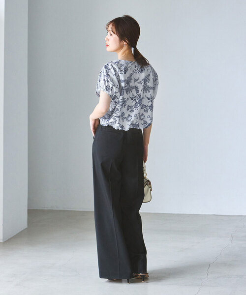 Noble（ノーブル）の「《追加》ヴィンテージフラワープリントブラウス（シャツ/ブラウス・レディース・ベージュ/ホワイト・FREE）」の3枚目の写真