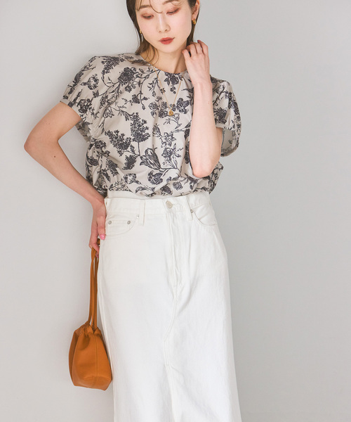 Noble（ノーブル）の「《追加》ヴィンテージフラワープリントブラウス（シャツ/ブラウス・レディース・ベージュ/ホワイト・FREE）」の5枚目の写真