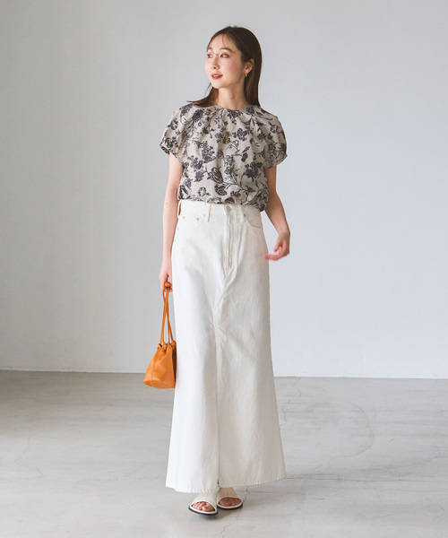 Noble（ノーブル）の「《追加》ヴィンテージフラワープリントブラウス（シャツ/ブラウス・レディース・ベージュ/ホワイト・FREE）」の7枚目の写真