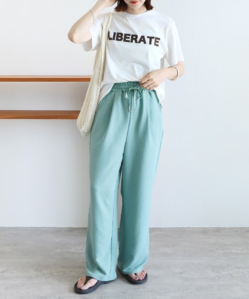 reca（レカ）の「フロッキーロゴプリントTシャツ（Tシャツ/カットソー・レディース・オフホワイト/ブラック・FREE）」の5枚目の写真