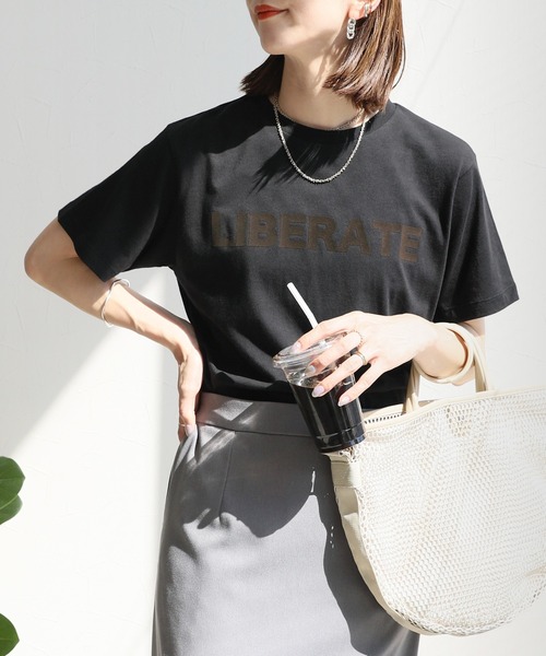 reca（レカ）の「フロッキーロゴプリントTシャツ（Tシャツ/カットソー・レディース・オフホワイト/ブラック・FREE）」の14枚目の写真