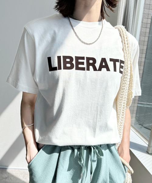 reca（レカ）の「フロッキーロゴプリントTシャツ（Tシャツ/カットソー・レディース・オフホワイト/ブラック・FREE）」の7枚目の写真