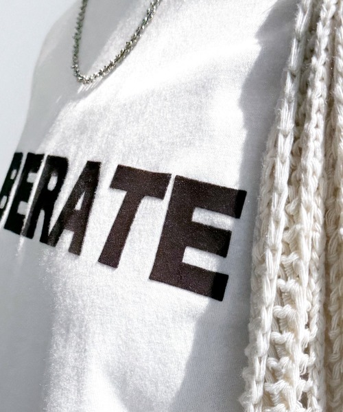 reca（レカ）の「フロッキーロゴプリントTシャツ（Tシャツ/カットソー・レディース・オフホワイト/ブラック・FREE）」の9枚目の写真