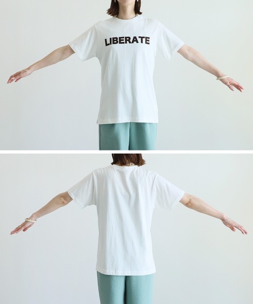 reca（レカ）の「フロッキーロゴプリントTシャツ（Tシャツ/カットソー・レディース・オフホワイト/ブラック・FREE）」の18枚目の写真