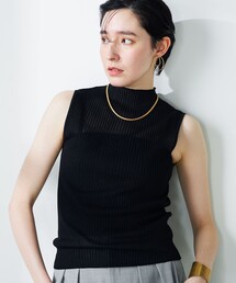 NOLLEY’S | 《手洗い可能》《アンサンブル対応》シアーリブノースリーブプルオーバーニット(ニット/セーター)