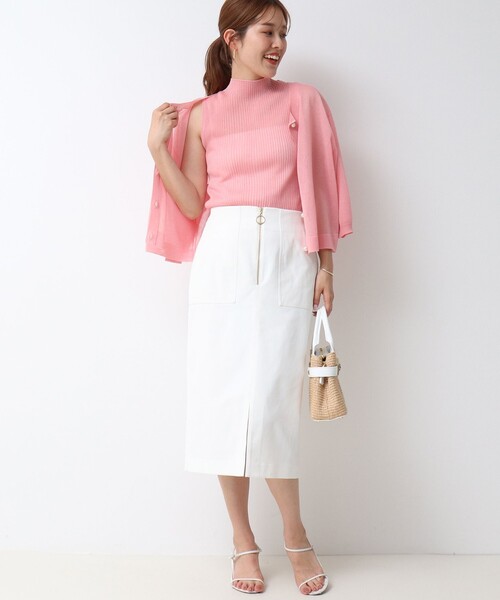 NOLLEY’S（ノーリーズ）の「《手洗い可能》《アンサンブル対応》シアーリブノースリーブプルオーバーニット（ニット/セーター・レディース・ピンク/ベージュ/ブラック・38）」の5枚目の写真