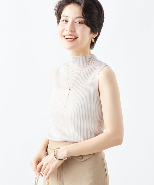 NOLLEY’S（ノーリーズ）の「《手洗い可能》《アンサンブル対応》シアーリブノースリーブプルオーバーニット（ニット/セーター・レディース・ピンク/ベージュ/ブラック・38）」の16枚目の写真