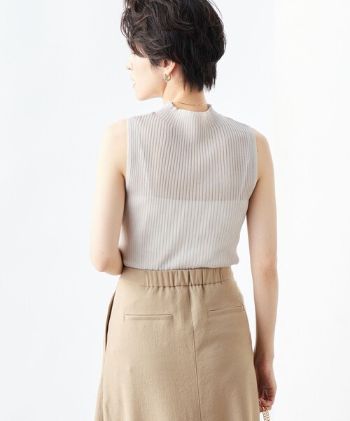 NOLLEY’S（ノーリーズ）の「《手洗い可能》《アンサンブル対応》シアーリブノースリーブプルオーバーニット（ニット/セーター・レディース・ピンク/ベージュ/ブラック・38）」の17枚目の写真