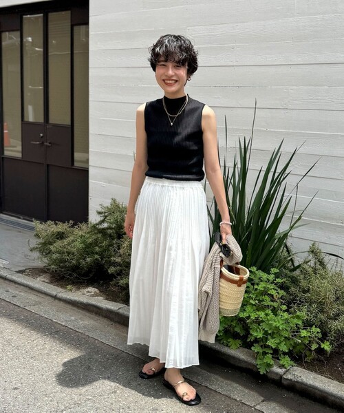 NOLLEY’S（ノーリーズ）の「《手洗い可能》《アンサンブル対応》シアーリブノースリーブプルオーバーニット（ニット/セーター・レディース・ピンク/ベージュ/ブラック・38）」の22枚目の写真