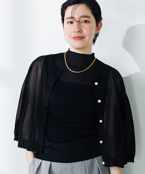 ＩＥＮＡ◇シアーリブノースリーブプルオーバー セール】《手洗い可能》《アンサンブル対応》シアーリブ