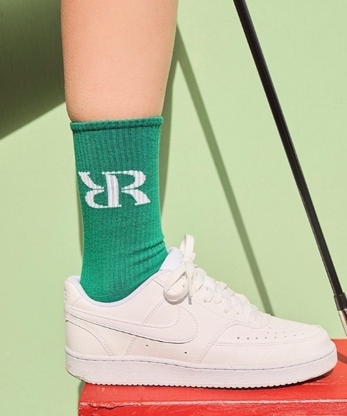 RIENDA GOLF(リエンダゴルフ)の「【RIENDA GOLF】Rロゴリブソックス(ソックス/靴下・レディース・ライトブルー/グリーン/ピンク・FREE)」の1枚目の写真