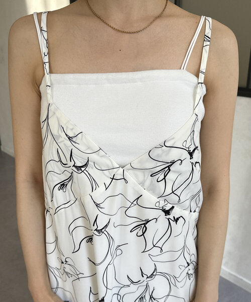 Thevon（ゼボン）の「ニュアンス柄キャミワンピース（ワンピース・レディース・オフホワイト/ブラック/オリーブ・FREE）」の10枚目の写真