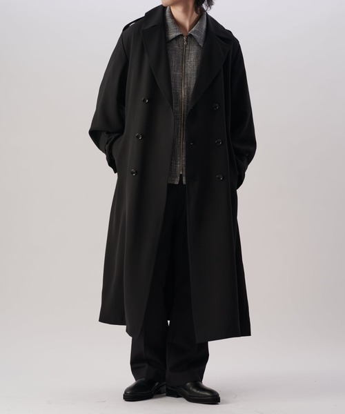 Lui's（ルイス）の「ワイドトレンチコート（その他アウター・メンズ・チャコールグレー/ブラック・S/M）」の6枚目の写真