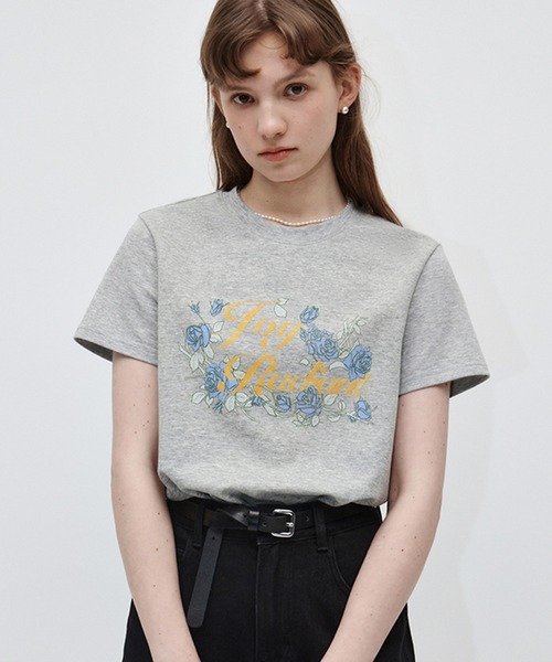 Fano Studios(ファノ ストゥディオズ)の「フラワーレタリングプリントTシャツ FX24S092【Fano Studios】(Tシャツ/カットソー・レディース・ピンク/グレー・L/M/S)」の2枚目の写真