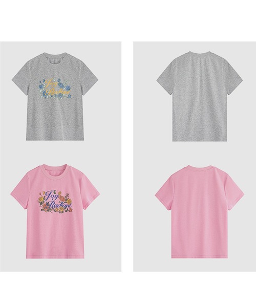 フラワーレタリングプリントTシャツ FX24S092【Fano Studios