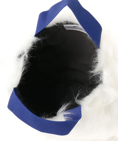 INFIELDER DESIGN（インフィールダーデザイン）の「【別注】INFIELDER DESIGN / MLB ファーバッグ YYB（トートバッグ・レディース・ホワイト/ネイビー・ONE SIZE）」の4枚目の写真