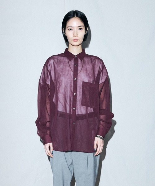 FACTOTUM（ファクトタム）の「【FACTOTUM】Organdy Round Hem Shirt（シャツ/ブラウス・メンズ・ワイン・46）」の3枚目の写真