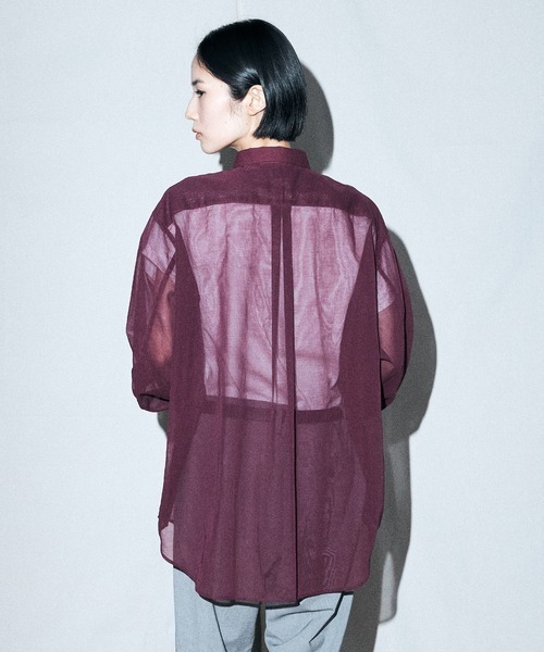 FACTOTUM（ファクトタム）の「【FACTOTUM】Organdy Round Hem Shirt（シャツ/ブラウス・メンズ・ワイン・46）」の4枚目の写真