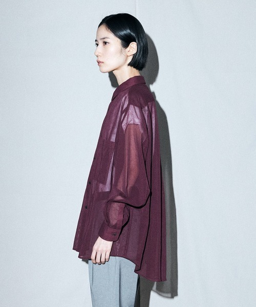 FACTOTUM（ファクトタム）の「【FACTOTUM】Organdy Round Hem Shirt（シャツ/ブラウス・メンズ・ワイン・46）」の5枚目の写真