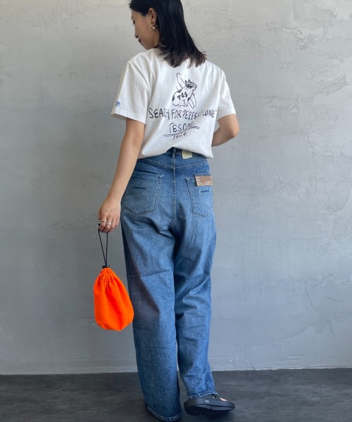 The Endless Summer（エンドレスサマー）の「[THE ENDLESS SUMMER/エンドレスサマー] 別注 手書き風ロゴ BUHIバックプリントTシャツ（Tシャツ/カットソー・レディース・ブラック/サックスブルー/ホワイト・M/L/XL/S）」の18枚目の写真