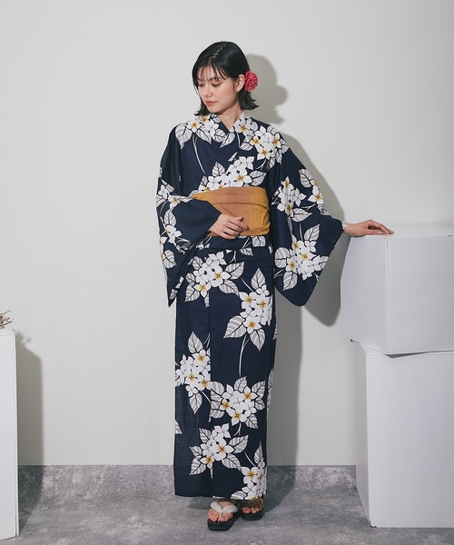 浴衣、女性 3点SET]アンティーク薔薇柄浴衣【YUKATA by dazzy】[品番