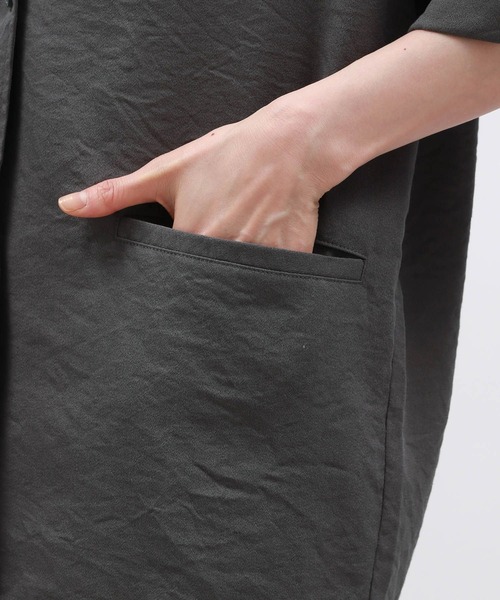 LAKOLE（ラコレ）の「ハーフスリーブシアージャケット / 130596（テーラードジャケット・レディース・チャコール/アイボリー/サンドグレー・MEDIUM/SMALL）」の19枚目の写真