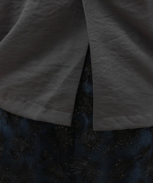 LAKOLE（ラコレ）の「ハーフスリーブシアージャケット / 130596（テーラードジャケット・レディース・チャコール/アイボリー/サンドグレー・MEDIUM/SMALL）」の10枚目の写真