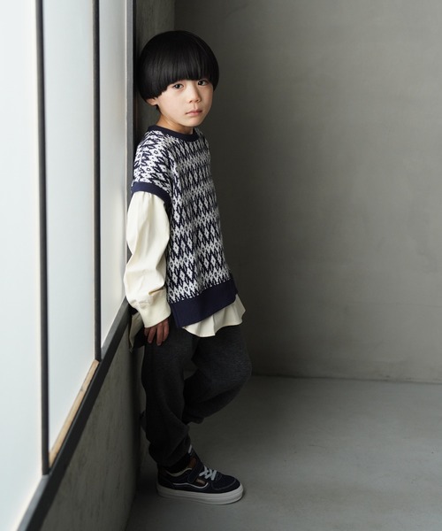 MAKE YOUR DAY（メイクユアデイ）の「裏シャギージョガーパンツ■80～140cm（スウェットパンツ・キッズ・ネイビー/グリーン/チャコールグレー/ブラック・80/90/100/110/120/130/140）」の6枚目の写真