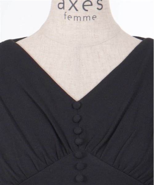 axes femme(アクシーズファム)の「ドルマン風Vネックトップス(Tシャツ/カットソー・レディース・ネイビー/ホワイト/ブラック・FREE)」の15枚目の写真