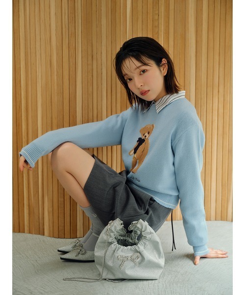 LILY BROWN（リリーブラウン）の「[L.B CANDY STOCK]ビジューワンハンドルバッグ（ショルダーバッグ・レディース・その他/シルバー/ブラック・FREE）」の4枚目の写真