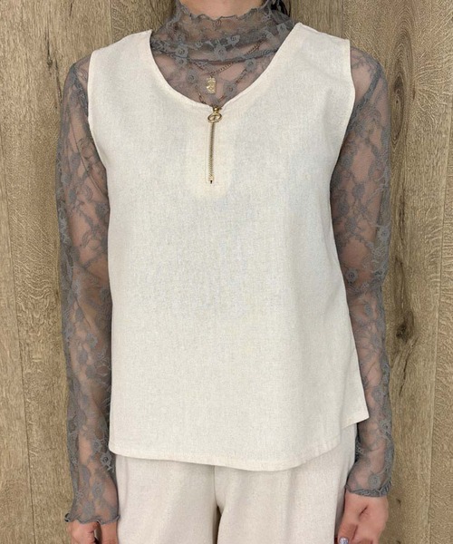 GORGE(ゴージ)の「《フロントZIP×上下セット》レディース セットアップ ノースリーブ&パンツ きれいめ 春夏秋(つなぎ/オールインワン・レディース・チャコールグレー/モカ/アイボリー・F)」の13枚目の写真
