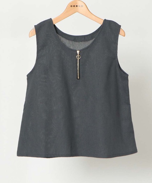 GORGE(ゴージ)の「《フロントZIP×上下セット》レディース セットアップ ノースリーブ&パンツ きれいめ 春夏秋(つなぎ/オールインワン・レディース・チャコールグレー/モカ/アイボリー・F)」の5枚目の写真