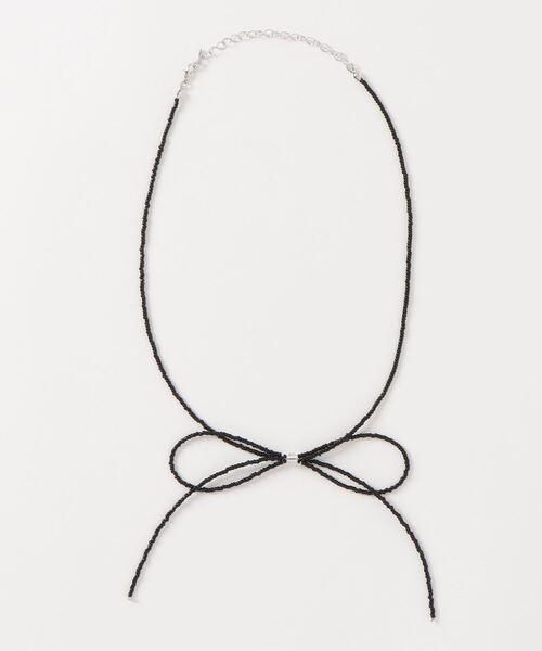 RUBY AND YOU（ルビーアンドユー）の「［select］ビーズリボンネックレス（ネックレス・レディース・ブラック/クリア/ブルー・FREE）」の7枚目の写真