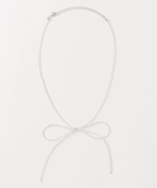 RUBY AND YOU（ルビーアンドユー）の「［select］ビーズリボンネックレス（ネックレス・レディース・ブラック/クリア/ブルー・FREE）」の9枚目の写真