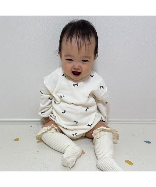 apres les cours（アプレレクール）の「【WEB限定】バラエティボディースーツ（ロンパース・キッズ・アイボリー/レッド/グリーン/キナリ・80/70）」の6枚目の写真