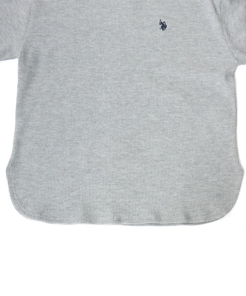 U.S. POLO ASSN.(ユーエスポロアッスン)の「U.S. POLO ASSN. (ユーエスポロアッスン)ワンポイントロゴ刺繍ワッフルロンT レディース/長袖/ラウンドヘム(Tシャツ/カットソー・レディース・グレー/アイボリー/パープル/オレンジ・L/M)」の13枚目の写真