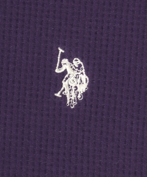 U.S. POLO ASSN.(ユーエスポロアッスン)の「U.S. POLO ASSN. (ユーエスポロアッスン)ワンポイントロゴ刺繍ワッフルロンT レディース/長袖/ラウンドヘム(Tシャツ/カットソー・レディース・グレー/アイボリー/パープル/オレンジ・L/M)」の7枚目の写真
