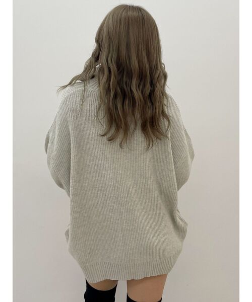 GYDA(ジェイダ)の「GYGYロゴハーフZIPニットトップス(ニット/セーター・レディース・オフホワイト/ライトグレー/ブラック・FREE)」の9枚目の写真