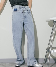 ウエストアシンメトリーデニムパンツ
